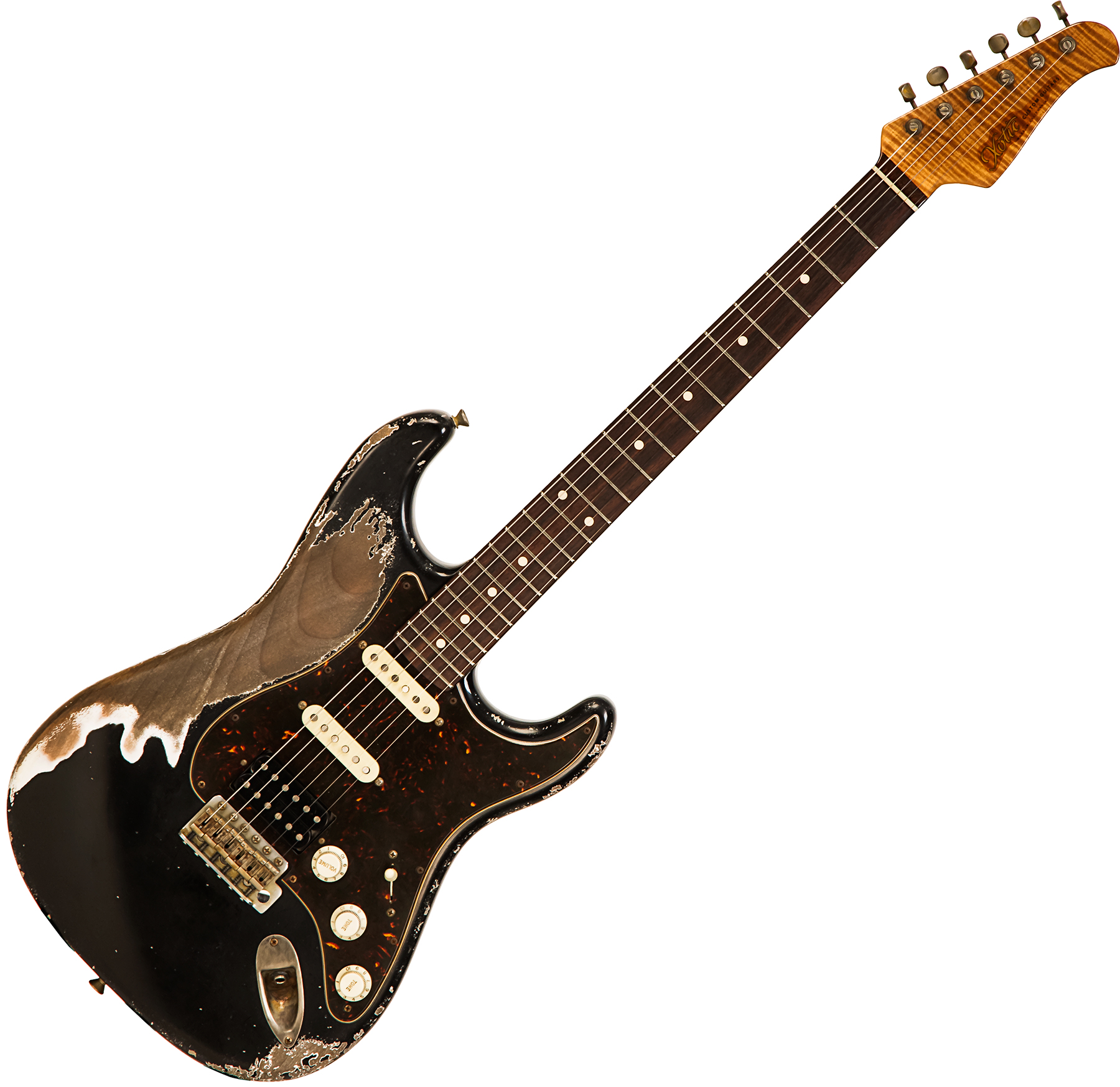 Xotic Xsc-2 Alder California Class Hss Trem Mn #2100 - Super Heavy Aging Black - Str shape electric guitar - Main picture