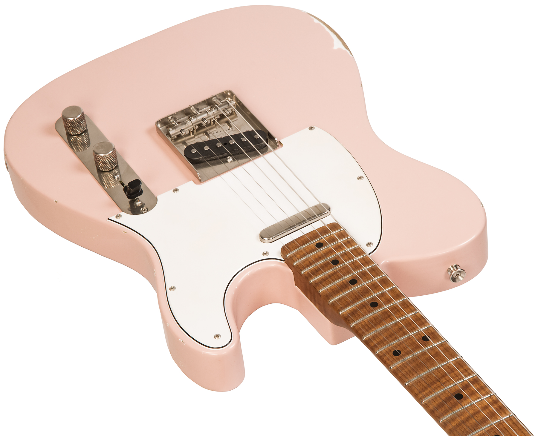 Xotic Xtc-1 Ash California Class 2s Mn #2097 - Medium Aging Shell Pink - Tel shape electric guitar - Variation 1