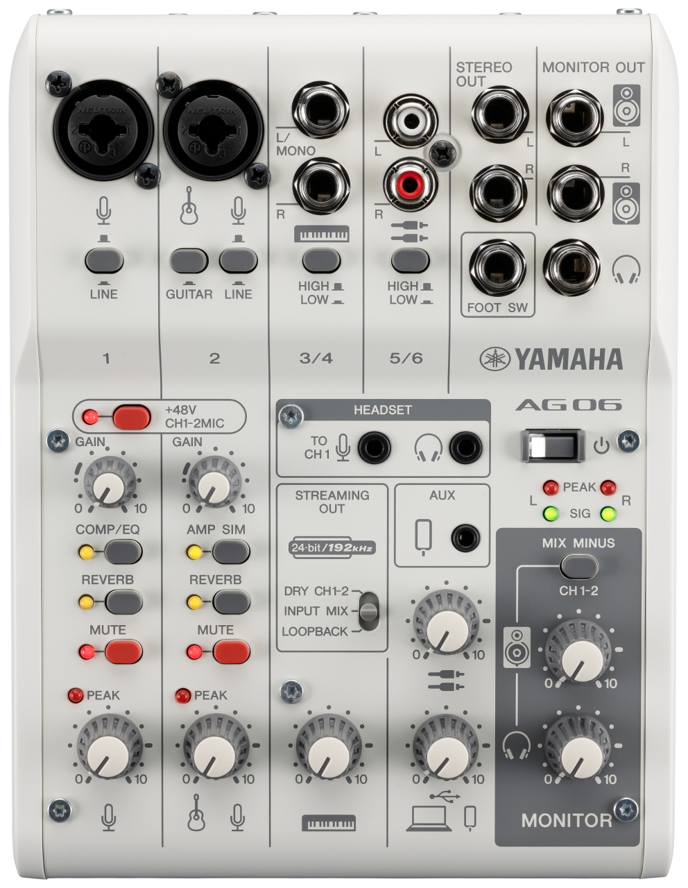 Yamaha Ag06 Mk2 W - Analog mixing desk - Variation 1