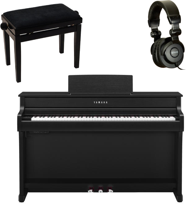 Yamaha Clp 835 + X-hp1 + Banquette X-tone - Laqu? Noir - Keyboard set - Main picture