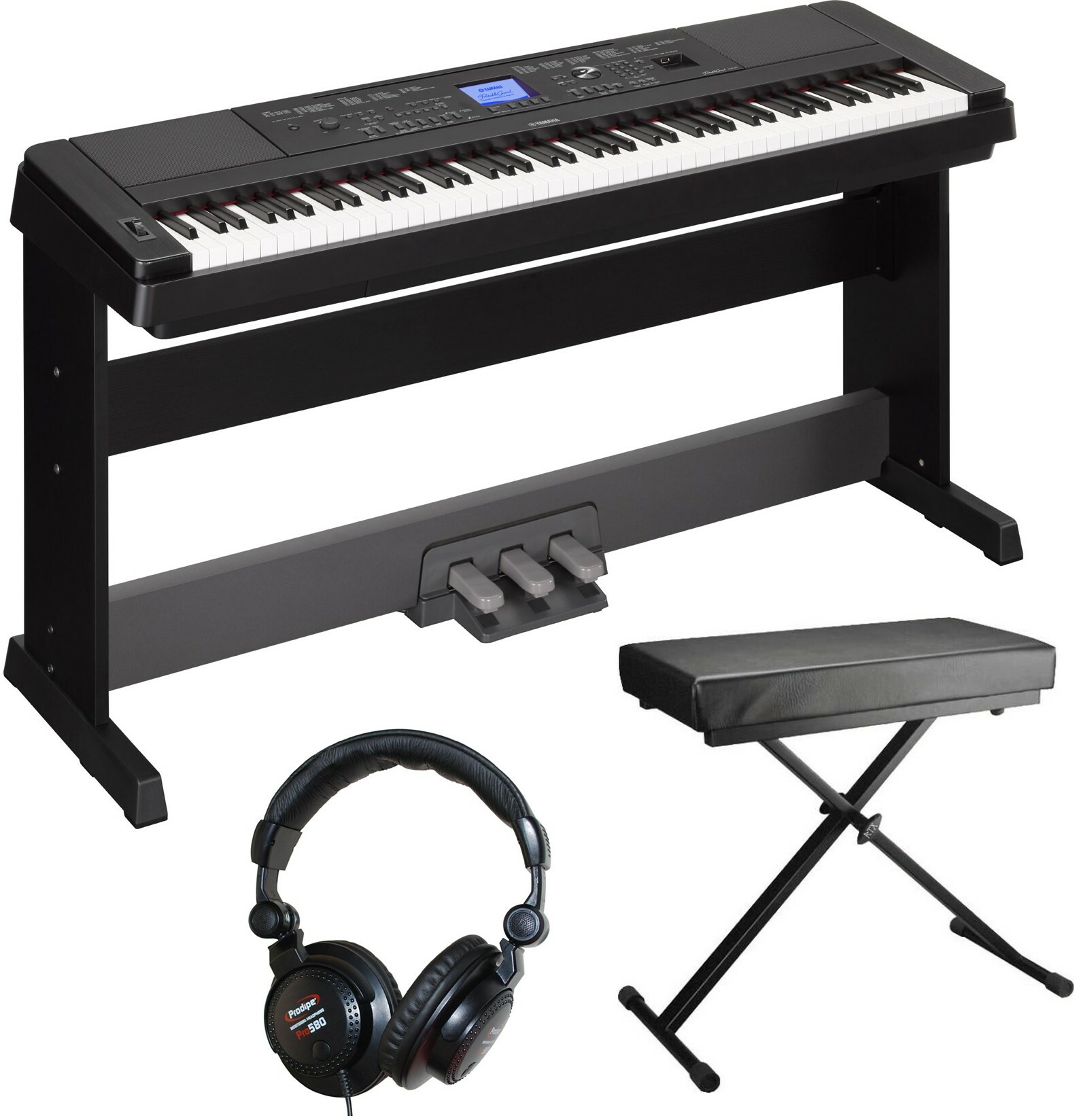 Pack YAMAHA P-145 Noir + Stand + Banquette + Casque