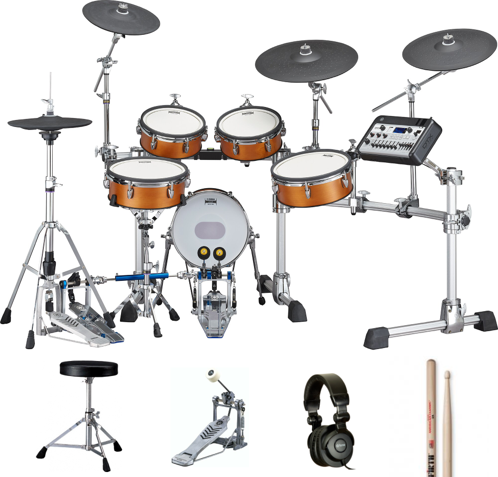 Yamaha Dtx10k-x Real Wood Bundle Complet - X-hp1 + Ds550u + Fp2710a + Vic5a - Drum Promo Set - Main picture
