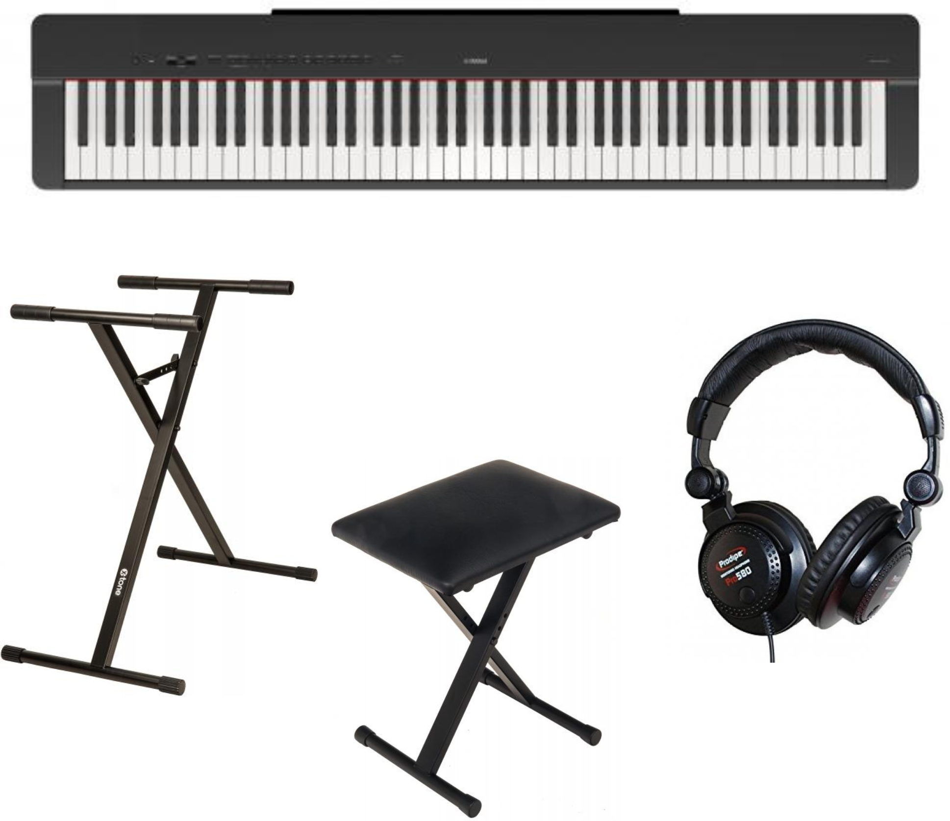 Yamaha P-225 Black  + Stand (xh 6102) + Banquette (xb 6150) + Casque (pro580) - Portable digital piano - Main picture