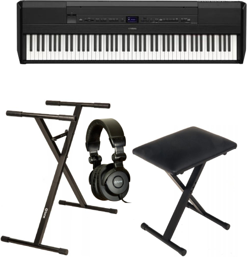 Yamaha P-525b Noir  + Casque + Banquette Pliable  + Stand - Noir - Keyboard set - Main picture