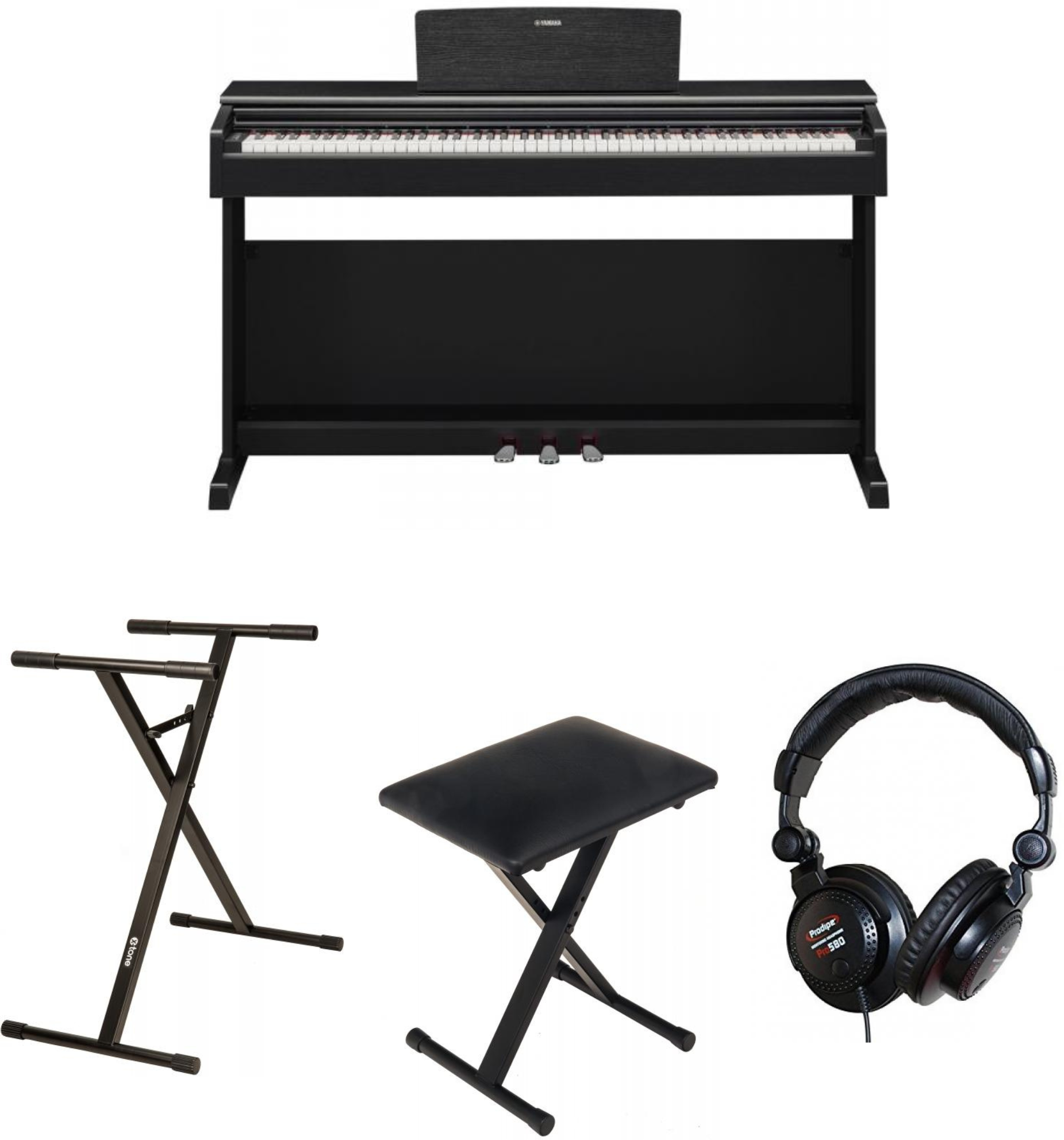 Yamaha Ydp-145 B  + Casque (pro580) + Stand (xh 6102) + Banquette (xb 6160) - Digital piano with stand - Main picture