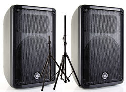 Complete pa system Yamaha 2 x DBR10 + XH 6310 Pied Enceinte Paire + Sac