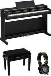 Keyboard set Yamaha YDP-166 Noir  + Casque + Banquette noir laqué - Noir