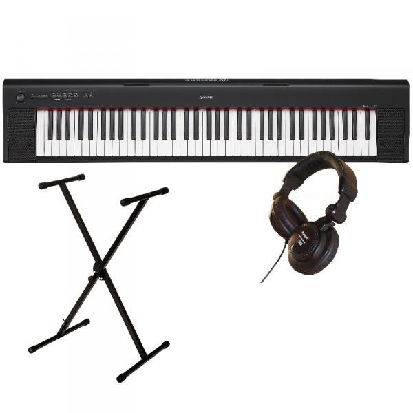 Keyboard set Yamaha NP-32 black + stand X + Caque PRO580