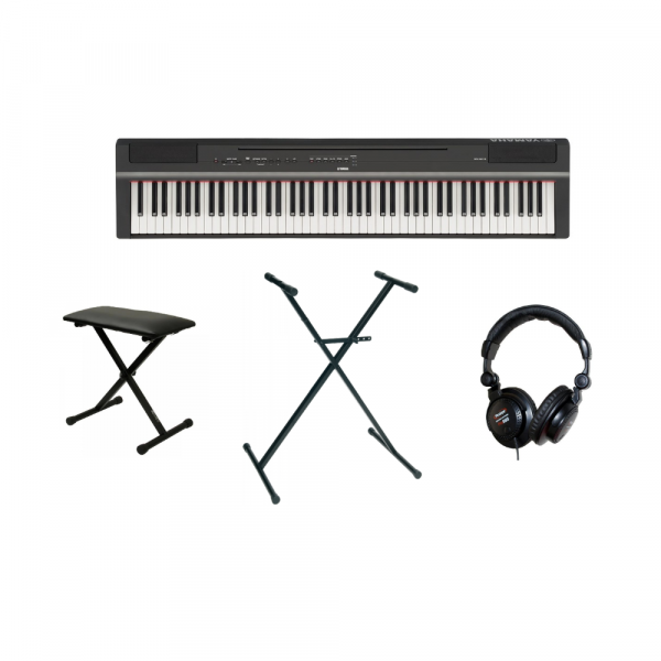 Keyboard set Yamaha P-125B + stand en X + casque + banquette