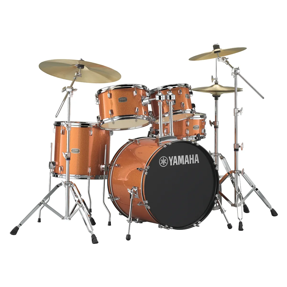 Yamaha Rydeen 22'' + Set Cymbale Paiste 101 - 5 FÛts - Orange Glitter - Rock drum kit - Variation 3