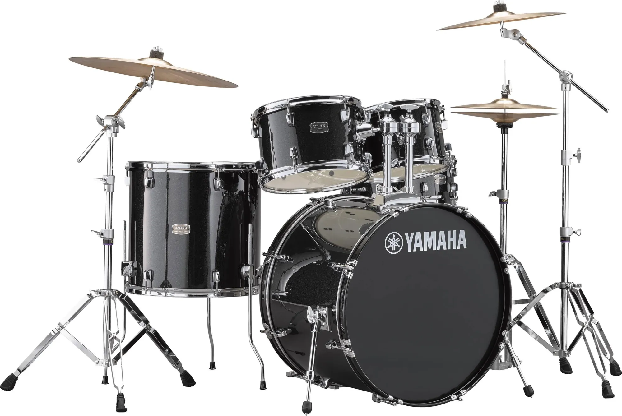 Yamaha Rydeen Fusion 20'' + Set Cymbale Paiste 101 - 5 FÛts - Black Glitter - Fusion drum kit - Variation 2