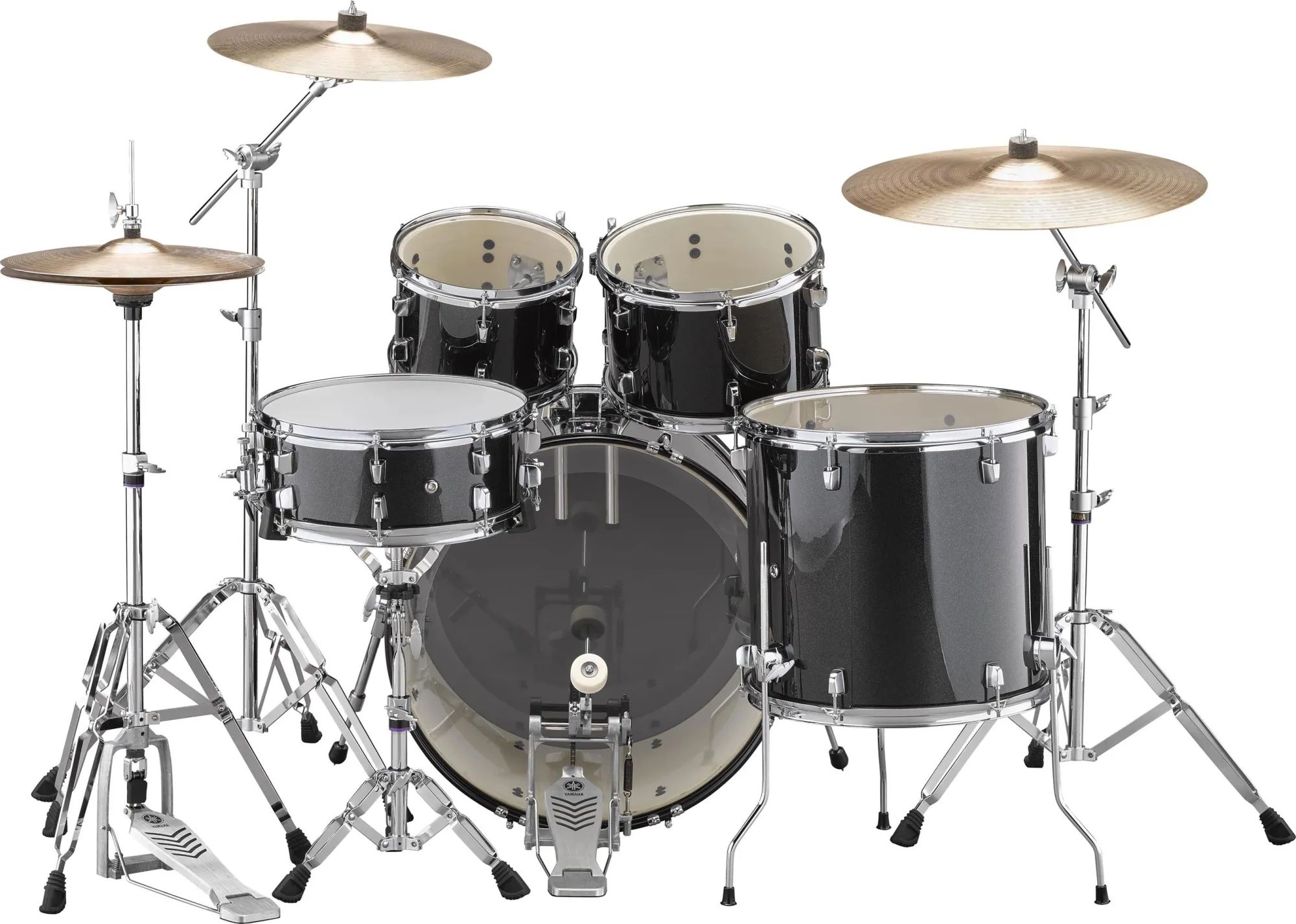 Yamaha Rydeen Fusion 20'' + Set Cymbale Paiste 101 - 5 FÛts - Black Glitter - Fusion drum kit - Variation 3
