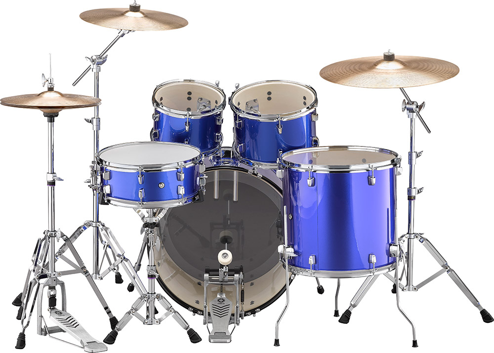 blue yamaha drum set