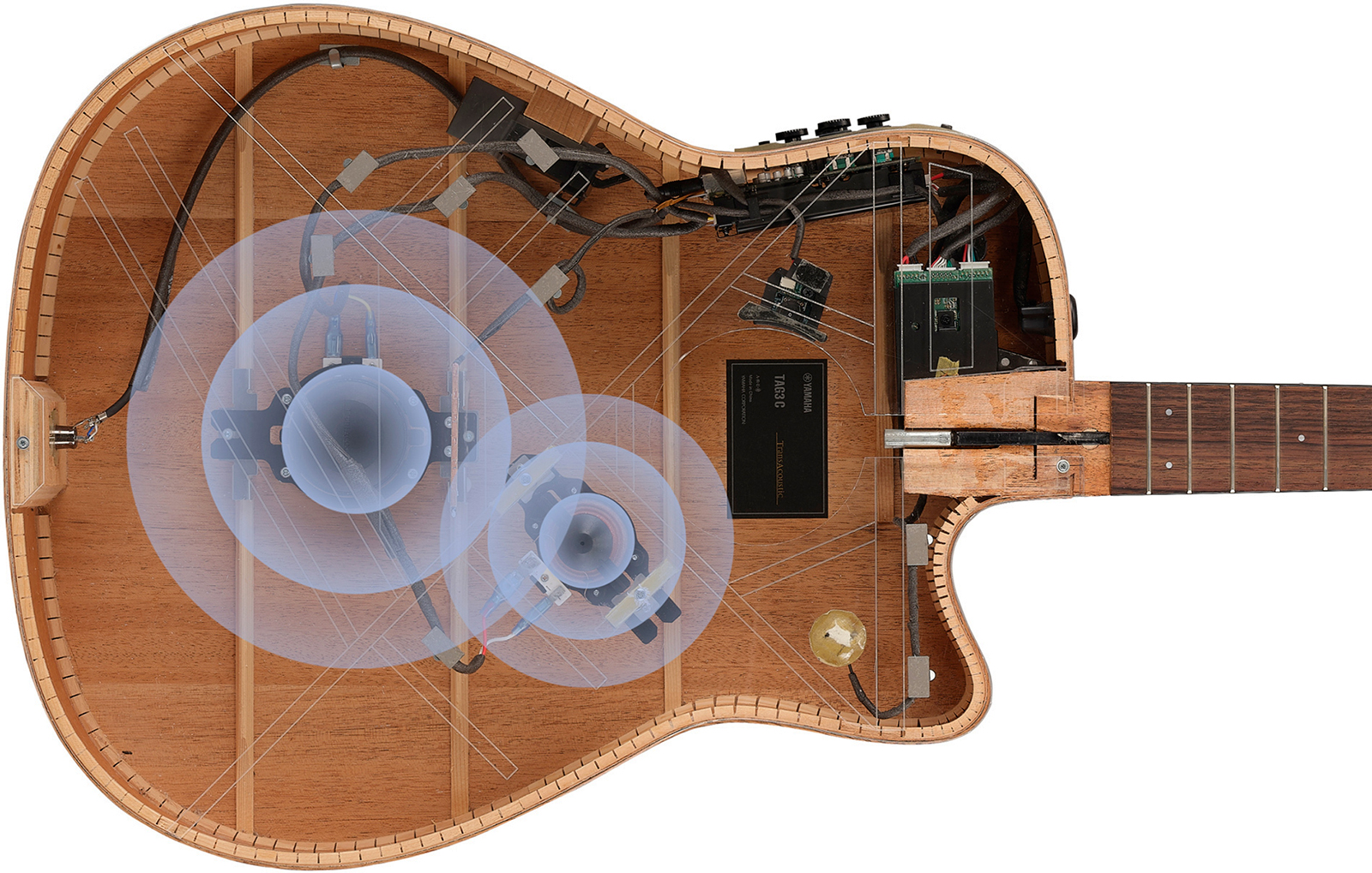 Yamaha Tag3c Transacoustic Dreadnought Cw Epicea Acajou Eb - Sand Burst - Folk guitar - Variation 4