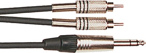 Yellow Cable K02st 2 Rca Male Vers 1 Jack 6.35 Male Stereo 3m - Cable - Main picture
