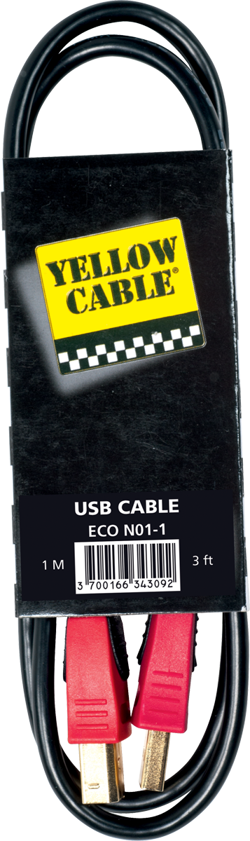 Yellow Cable Usb A Male Vers B Male 1m - - Cable - Main picture