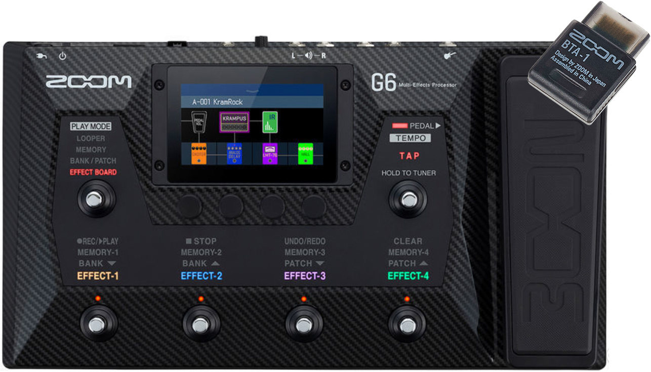 Zoom G6 Multi-effects Guitar Processor + Zoom Bta-1 Bluetooth Adapter - Guitar amp modeling simulation - Main picture