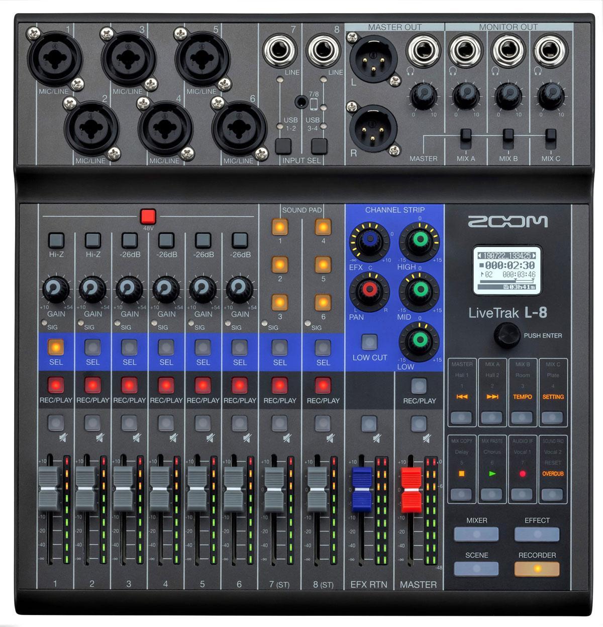 Analog mixing desk Zoom LIVETRAK L-8