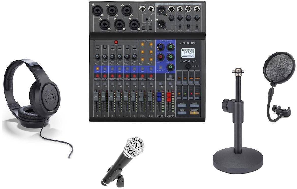 Analog mixing desk Zoom Podcasting pack