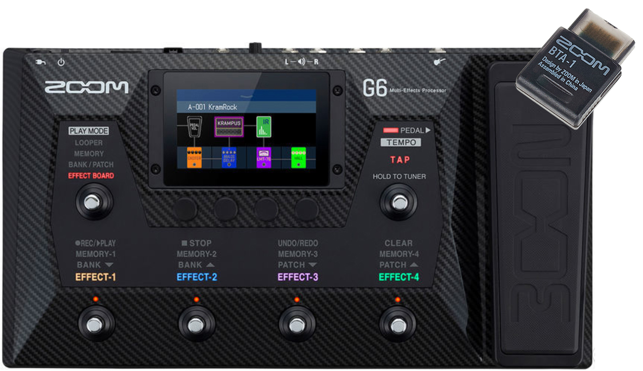 Zoom G6 Guitar Multi-Effects + BTA-1 Bluetooth Adapter Multieffect