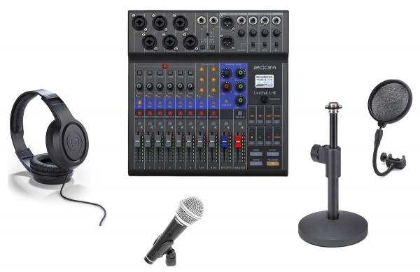 Analog mixing desk Zoom Podcasting pack